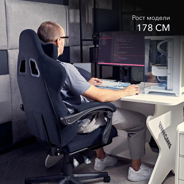 Изображение товара Кресло геймерское Vmmgame Throne New Era / OT-B31-VRBK-NE (велюр, черный)