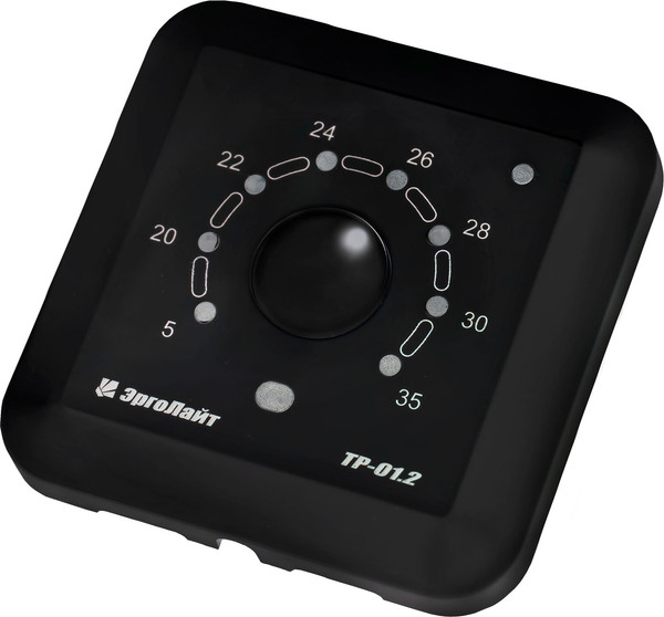 Изображение товара Терморегулятор для теплого пола ЭргоЛайт ТР-01.2ВВ (черный)