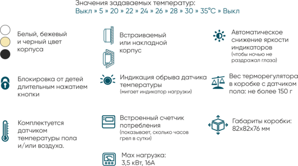 Изображение товара Терморегулятор для климатической техники ЭргоЛайт ТР-01.2ВН (белый)