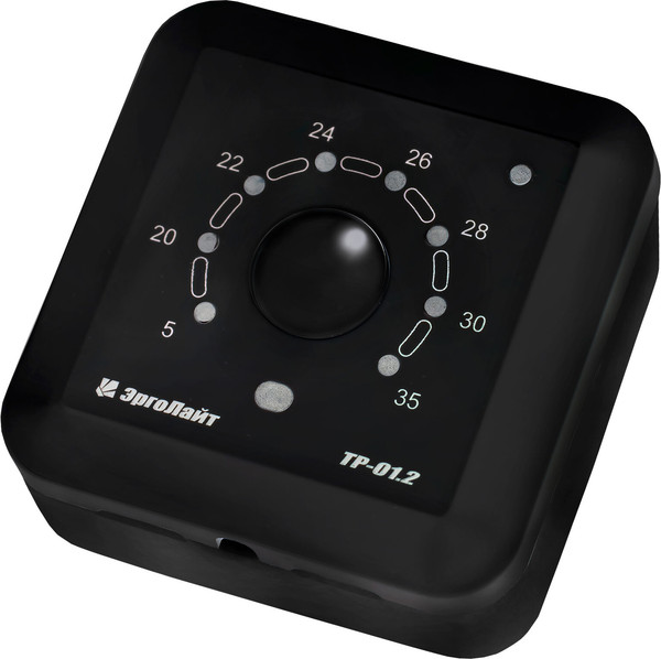 Изображение товара Терморегулятор для теплого пола ЭргоЛайт ТР-01.2ВН (черный)