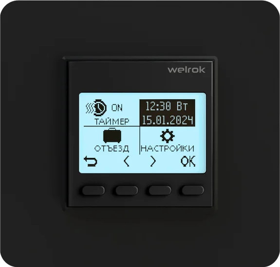 Изображение товара Терморегулятор для климатической техники Welrok pro без датчика пола (черный)