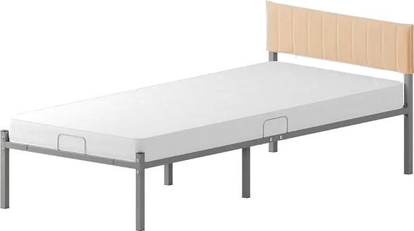 Изображение товара Двуспальная кровать Домаклево Лофт Компакт 80x190 (серый/бежевый велюровый чехол)