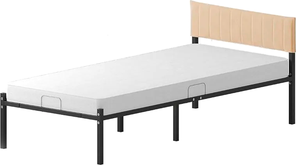 Изображение товара Двуспальная кровать Домаклево Лофт Компакт 80x200 (черный/бежевый велюровый чехол)