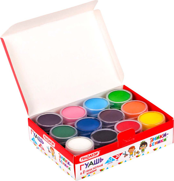 Изображение товара Гуашь Пифагор Эники-Беники / 192526 (12цв)