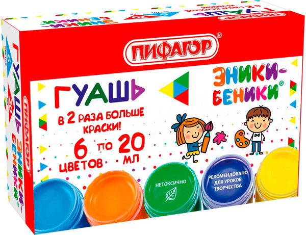 Изображение товара Гуашь Пифагор Эники-Беники / 192525 (6цв)