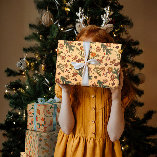 Изображение товара Набор бумаги для оформления подарков Золотая сказка Christmas Kraft / 592056 (3шт)