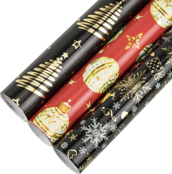 Изображение товара Набор бумаги для оформления подарков Золотая сказка Новогодняя / 592190 (3шт)