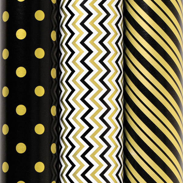 Изображение товара Набор бумаги для оформления подарков Золотая сказка Golden Pattern / 592062 (3шт)