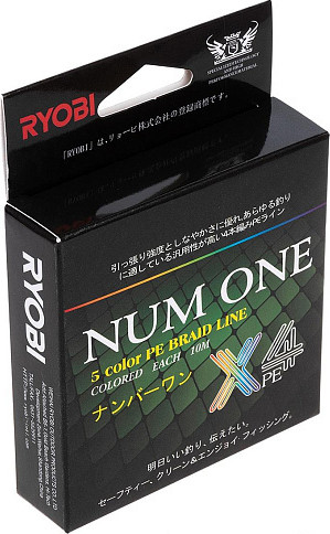 Изображение товара Леска плетеная Ryobi Num One PE4X-100M 6.0/0.405мм (Multi Colour)