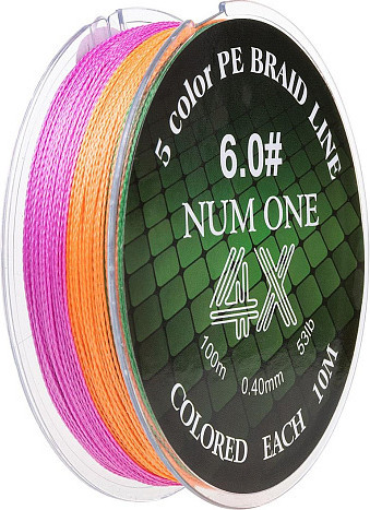 Изображение товара Леска плетеная Ryobi Num One PE4X-100M 6.0/0.405мм (Multi Colour)