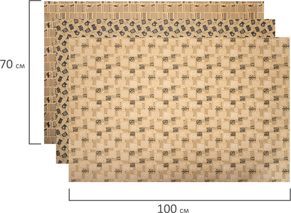 Изображение товара Набор бумаги для оформления подарков Золотая сказка Kraft Casual / 592063 (3шт)