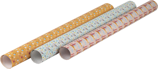 Изображение товара Набор бумаги для оформления подарков Золотая сказка Memphis / 592067 (3шт)