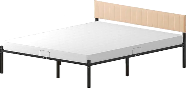 Изображение товара Двуспальная кровать Домаклево Лофт Компакт 180x200 (черный/бежевый велюровый чехол)