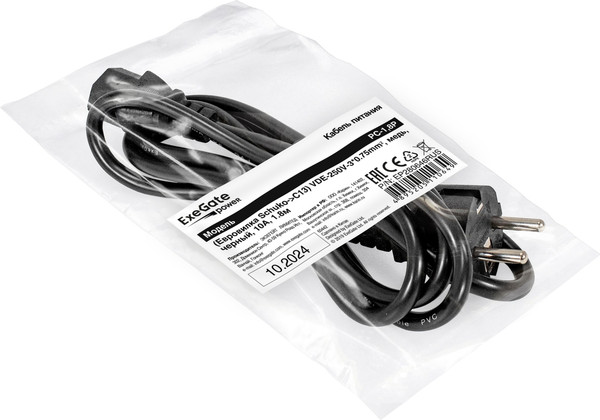 Изображение товара Кабель ExeGate Special PC-1.8P VDE-250V-3x0.75mm2 / EP280646RUS (1.8м)