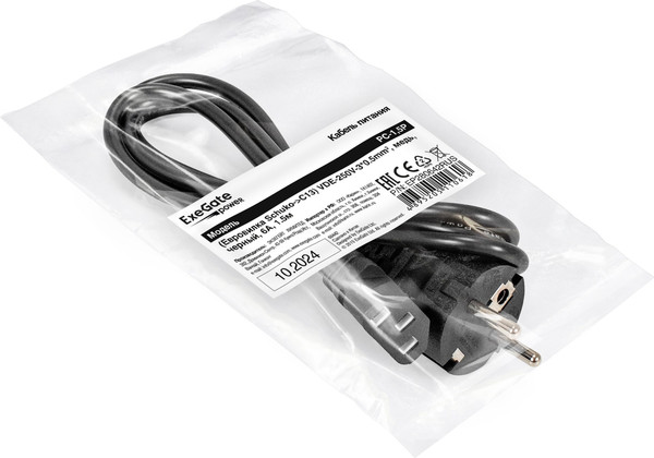 Изображение товара Кабель ExeGate Power PC-1.5P IEC C13-C14 / EP280642RUS (1.5м)