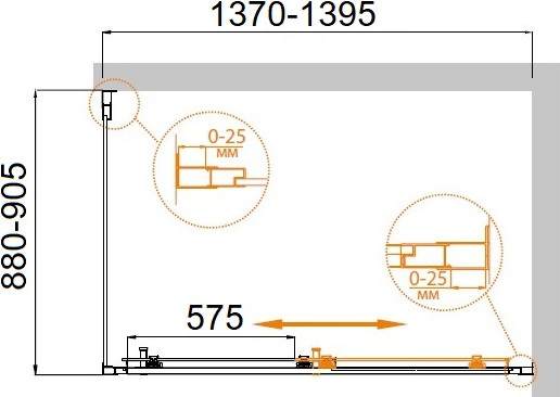 Изображение товара Душевой уголок Cezares MOLVENO-AH-11-140/90-C-BORO-IV