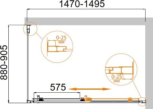 Изображение товара Душевой уголок Cezares MOLVENO-AH-11-150/90-C-BORO-IV