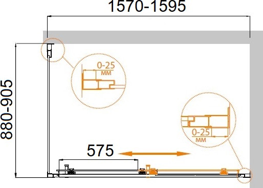 Изображение товара Душевой уголок Cezares MOLVENO-AH-11-160/90-C-BORO-IV