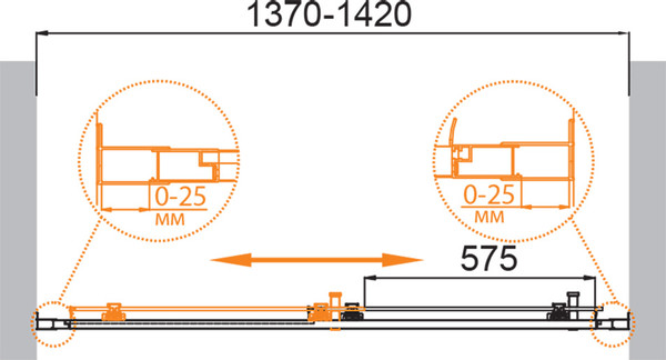 Изображение товара Душевая дверь Cezares MOLVENO-BF-1-140-C-GM-IV