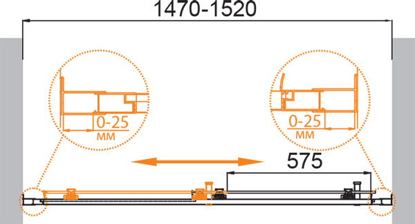 Изображение товара Душевая дверь Cezares MOLVENO-BF-1-150-C-GM-IV
