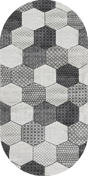 Изображение товара Коврик Sim Carpet Denver / 018200A-IVR-GRY-OVAL (0.8x1.5)