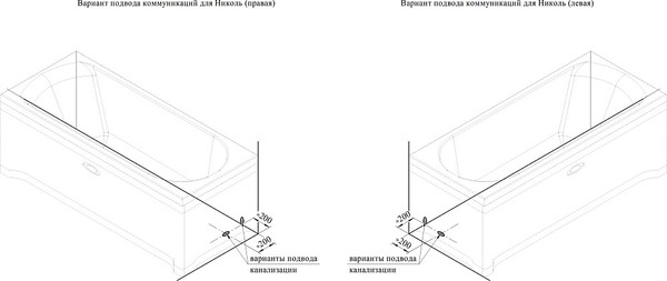 Изображение товара Ванна акриловая Radomir Николь Люкс 180x80 / 2-83-2-0-0-210Р (с гидромассажем)