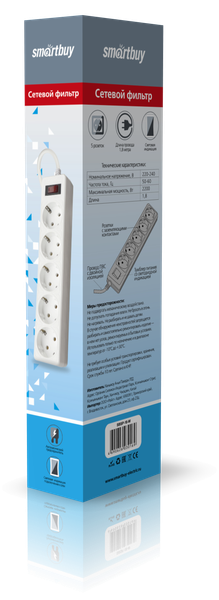Изображение товара Сетевой фильтр SmartBuy SBSP-18-W