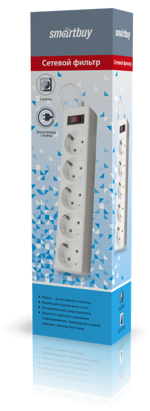 Изображение товара Сетевой фильтр SmartBuy SBSP-18-W
