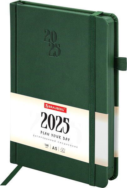 Изображение товара Ежедневник Brauberg 2025 / 115917 (темно-зеленый)