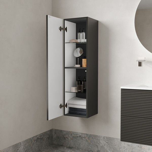 Изображение товара Шкаф-полупенал для ванной IDDIS BIL30G0i97 (темно-серый)