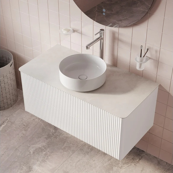 Изображение товара Столешница для тумбы в ванную IDDIS Optima Home OPH10W0i89 (cветло-серый бетон)