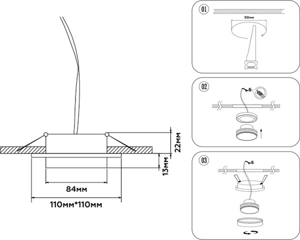 Изображение товара Точечный светильник Ambrella TN5230 WH/GD (белый/золото)