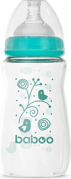 Изображение товара Бутылочка для кормления Baboo Стеклянная с широкой соской / 3-123  (250мл)