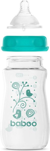 Изображение товара Бутылочка для кормления Baboo Стеклянная с широкой соской / 3-123  (250мл)