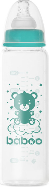 Изображение товара Бутылочка для кормления Baboo Стеклянная с узкой соской / 3-121 (240мл)