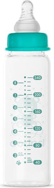 Изображение товара Бутылочка для кормления Baboo Стеклянная с узкой соской / 3-121 (240мл)