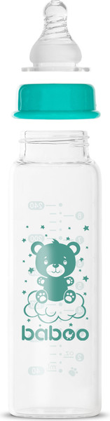 Изображение товара Бутылочка для кормления Baboo Стеклянная с узкой соской / 3-121 (240мл)