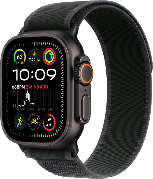 Изображение товара Умные часы Apple Watch Ultra 2 LTE 49mm / MX4V3 (черный титан/черный тканевый ремешок M/L)