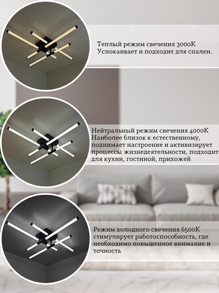 Изображение товара Потолочный светильник Mirastyle XL-60268/4 BK