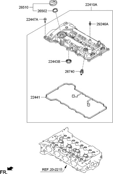 Изображение товара Прокладка двигателя Hyundai/KIA 224412E000