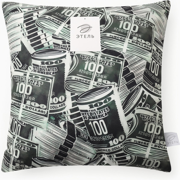 Изображение товара Подушка декоративная Этель Money / 10805397 (40x40, велюр)
