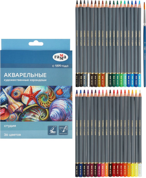 Изображение товара Набор акварельных карандашей ГАММА Студия / 110822_36 (36цв)