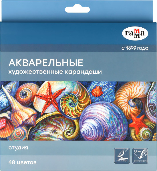 Изображение товара Набор акварельных карандашей ГАММА Студия / 110822_48 (48цв)