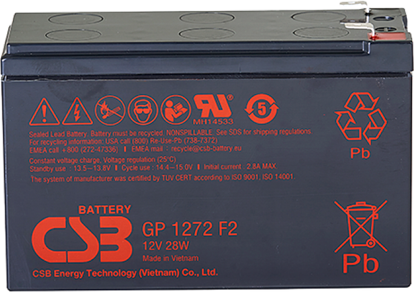 Изображение товара Аккумуляторная батарея CSB GP 1272 F2 28W (12V/7.2Ah)