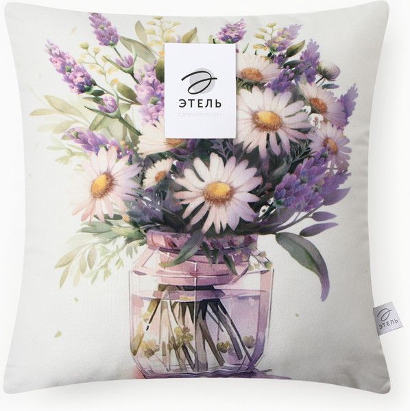 Изображение товара Подушка декоративная Этель Майский букет / 10781888 (40x40, велюр)