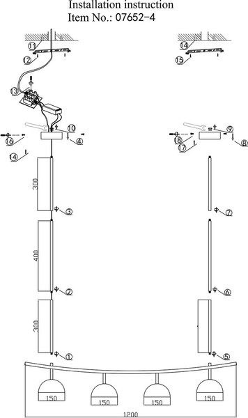 Изображение товара Люстра Kinklight Стиви 07652-4.19 (черный)