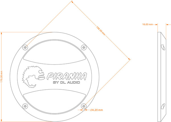 Изображение товара Решетка динамика DL Audio Piranha 165 Grill (черный)