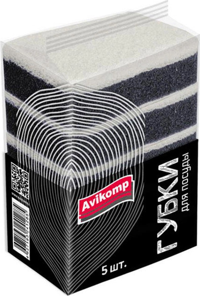 Изображение товара Набор губок для мытья посуды Avikomp 41285 (5шт, графит)
