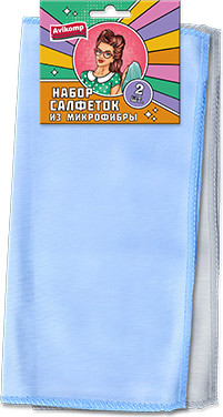 Изображение товара Набор салфеток хозяйственных Avikomp Для стекол и зеркал / 41247 (2шт)