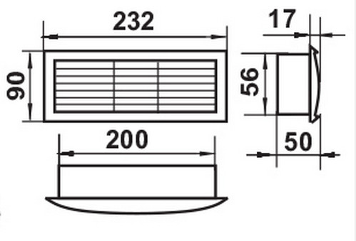 Изображение товара Решетка вентиляционная Семь ветров 204x60 / 871